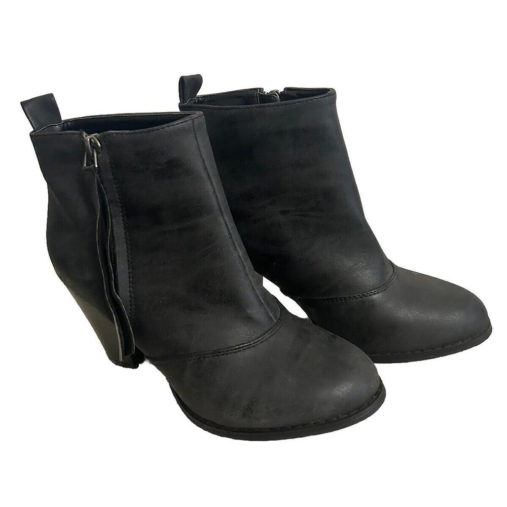 Mi im Women's 5.5 Ankle Zip Boots Zipper with Tassle Urban-01